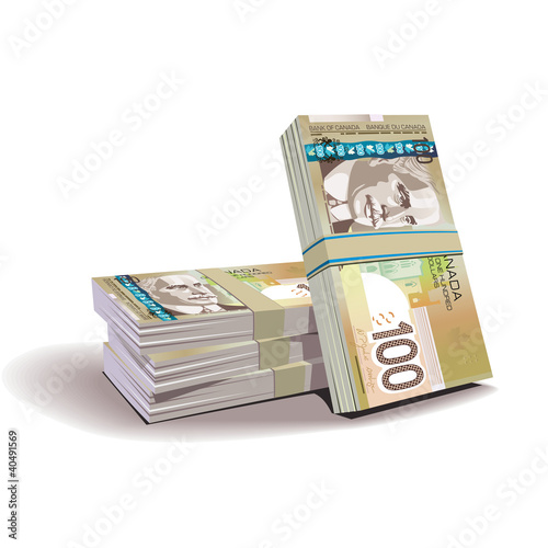 Canadian dollar banknotes vector illustration, financial theme