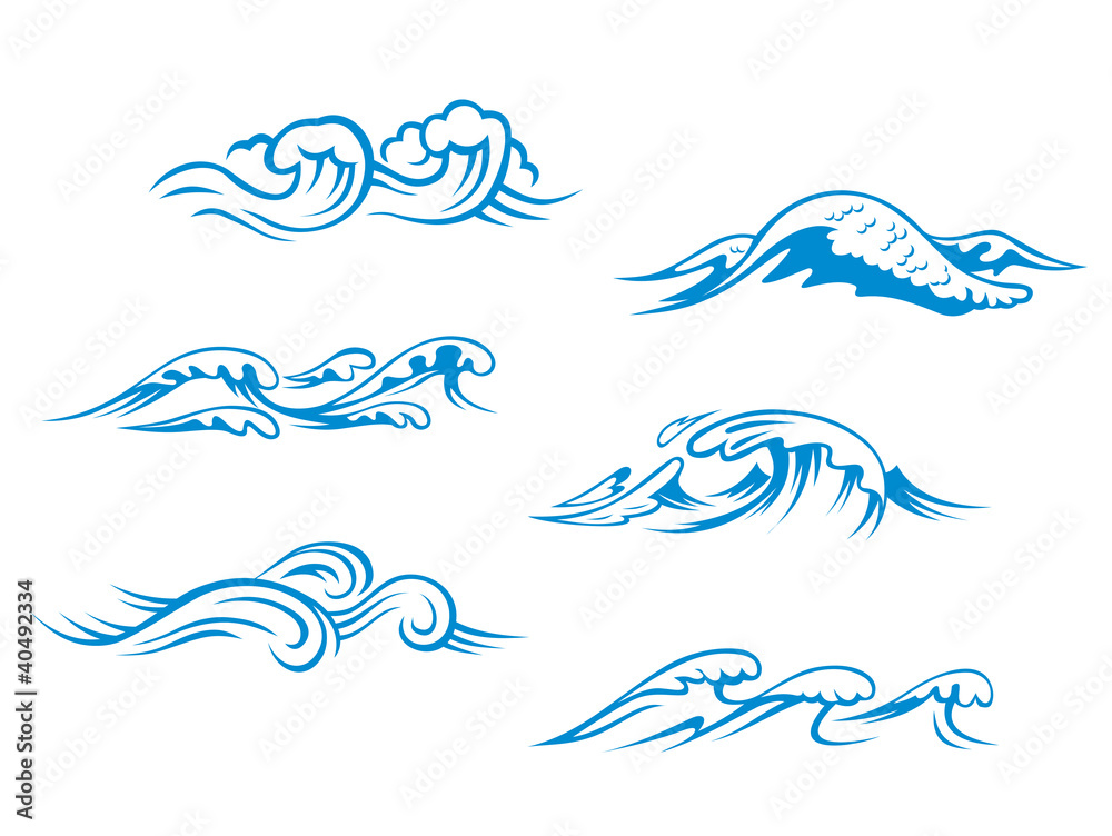 Naklejka premium Blue sea waves