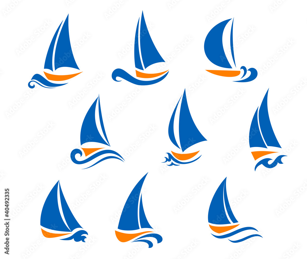 Naklejka premium Yachting and regatta symbols