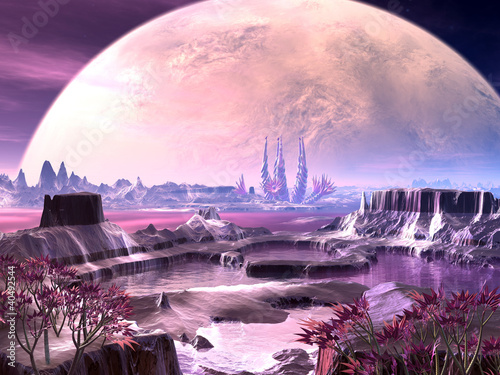 Fototapeta Naklejka Na Ścianę i Meble -  Alien Planet Life on Distant Planet