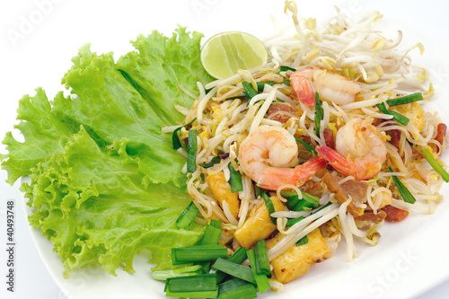 Thai food Pad thai   Stir fry noodles with shrimp