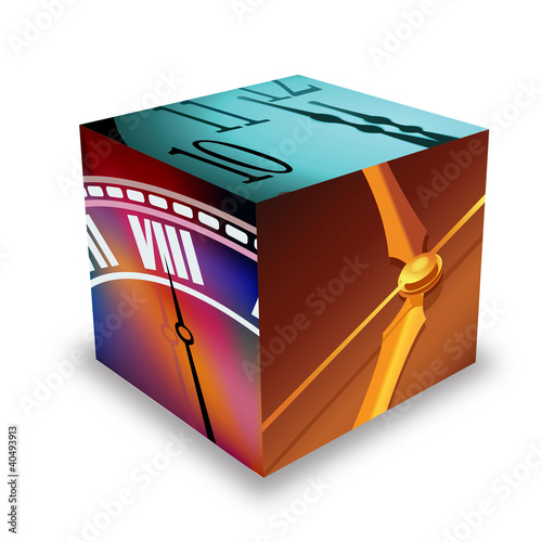 Cube.Golden clock-face