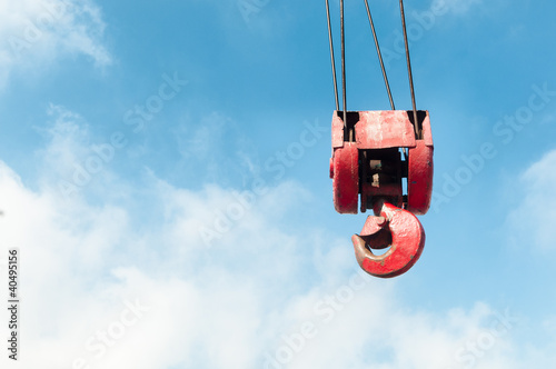 crane hook with sky in background