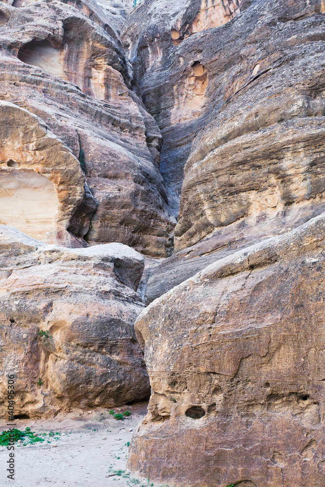 old eroded mountain in Little Petra,