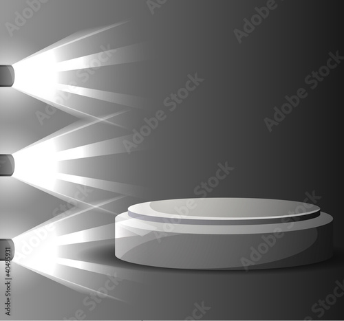 empty podium with light