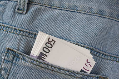 Cash in a denim