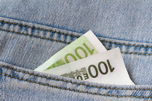 Money in a pocket old jeans