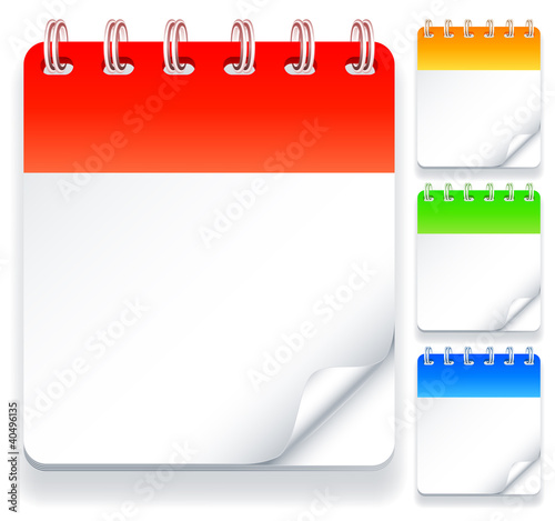 Color calendars with blank pages.