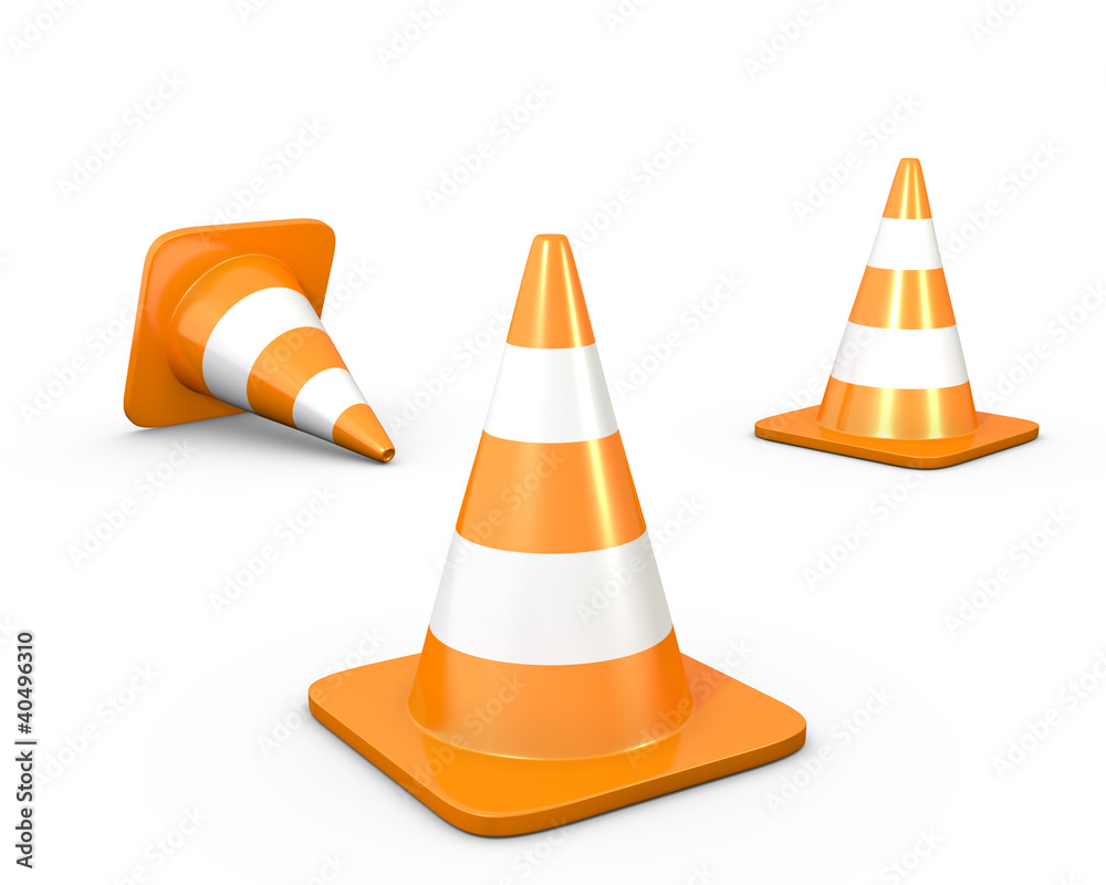 Three road cones