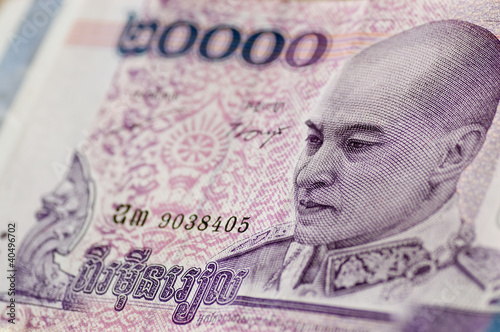 Cuadro en lienzo King Norodom Sihamoni banknote, Cambodia
