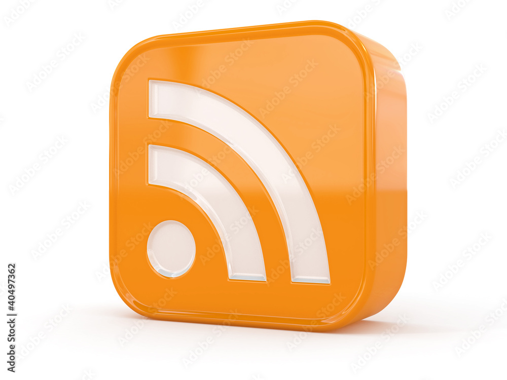 Rss or feed icon on white isolated background Rss or feed icon on white isolated background