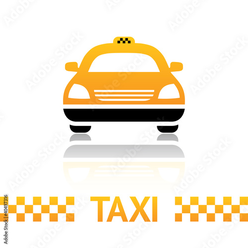 Taxi cab symbol on white background