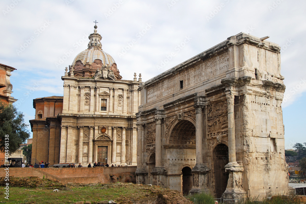 Arch  Septimius Severus Saint  Martina church