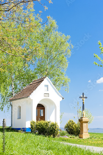 Valokuvatapetti chapel with a cross, Vlcnov, Czech Republic
