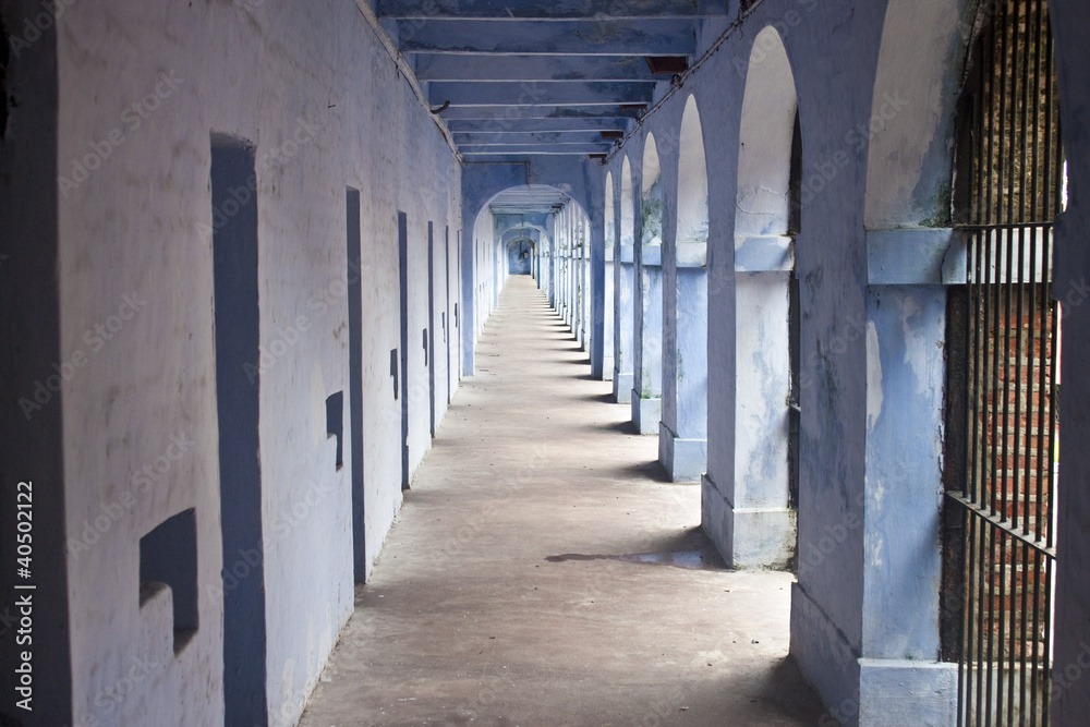Corridor in Cellular Jail, Port Blair, Andaman Islands, India