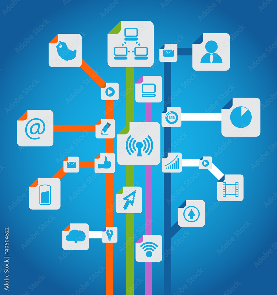Modern social media abstract scheme Modern social media abstract scheme