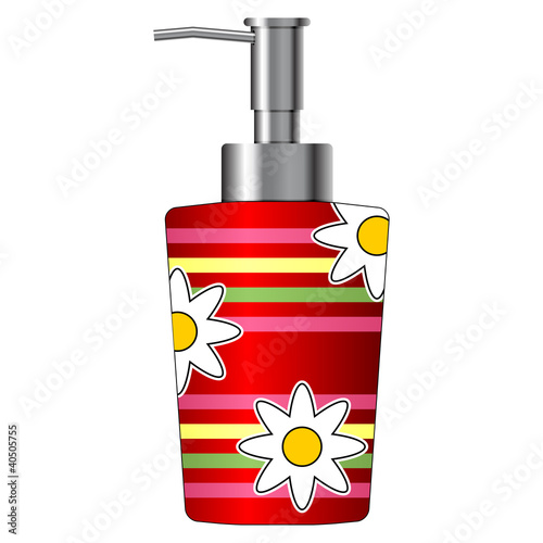 Colorful soap dispenser isolated over white background