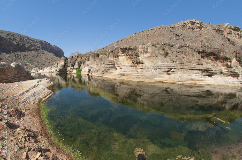 Basin in canyon. Socotra island, Yemen