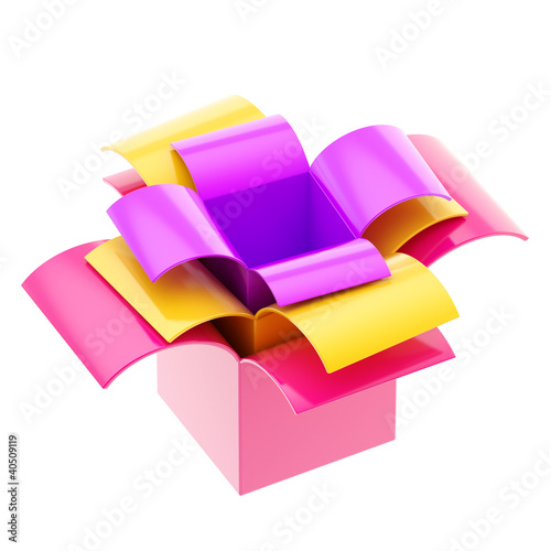 Three colorful gift boxes i...