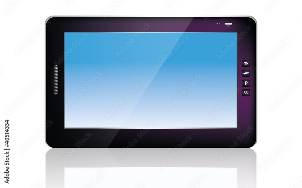 Black abstract tablet pc on white background Black abstract tablet pc on white background