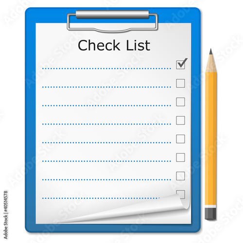 Clipboard with checklist