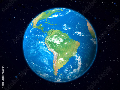 Earth Model from Space: South America View
