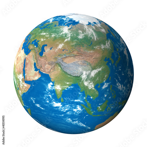 Fototapeta Naklejka Na Ścianę i Meble -  Earth Model from Space: Asia View
