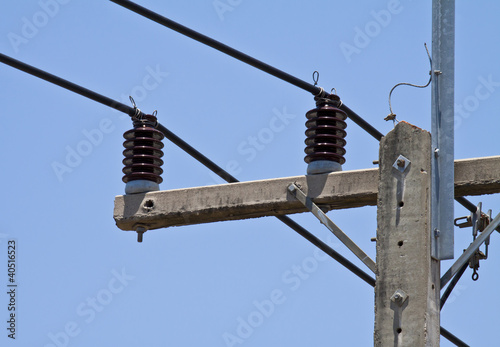 Fényképezés electricity post in blue sky