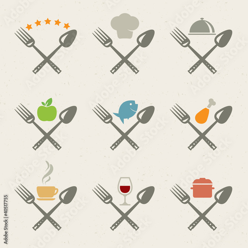 Set of restaurant icons