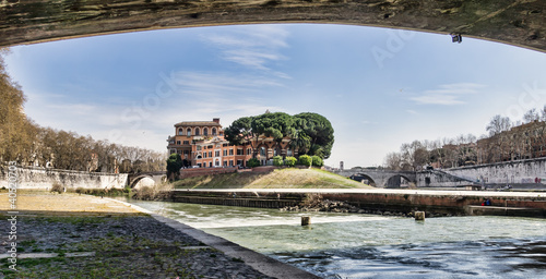 The Tiber Island in the Tiber river, Rome photo