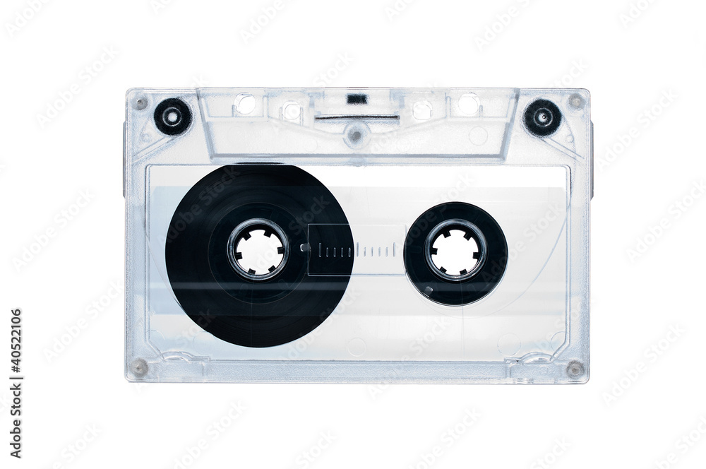 Fototapeta premium Audio Cassette tape isolated on a white background
