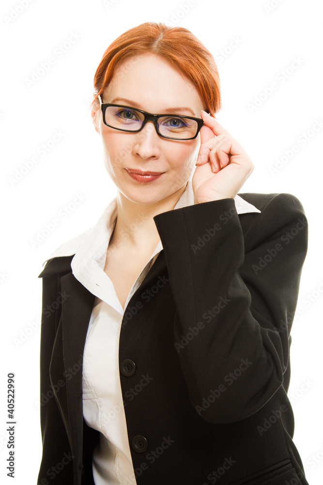 Businesswoman in glasses with red hair