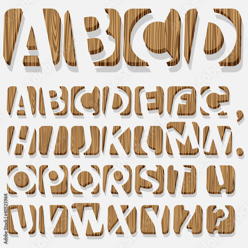 Wooden 3D alphabet