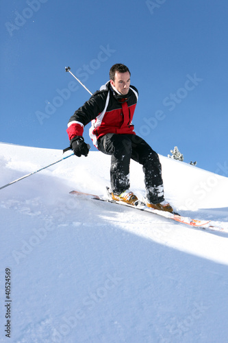 man skiing