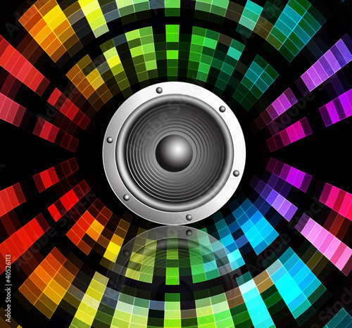Vector bright mosaic colorful music background