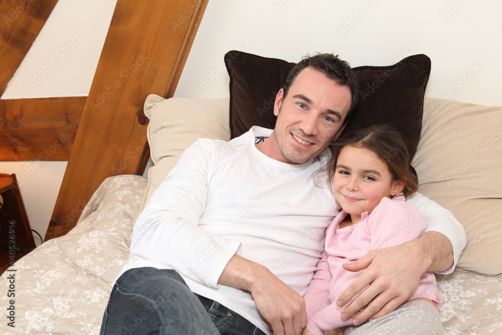 Daddy and daughter having a hug