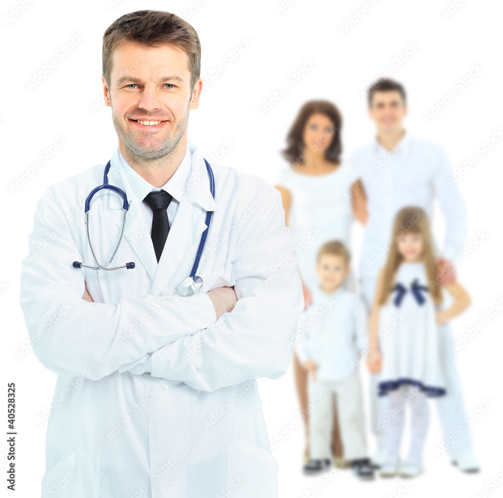 Smiling medical doctor. Isolated over white background Smiling medical doctor. Isolated over white background