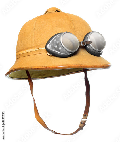 Obraz na plátně Retro cork helmet for tropical destinations.