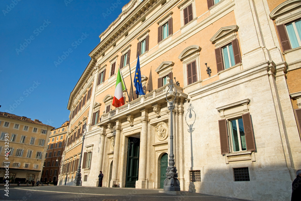 Italian Parliament Palace at Montecitorio square