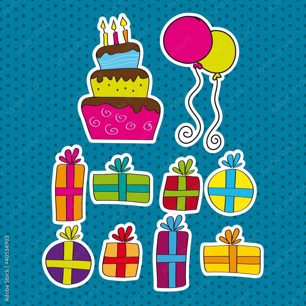 Naklejka premium birthday elements