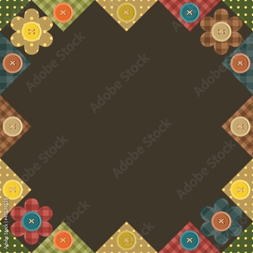 seamless patchwork background with flowers