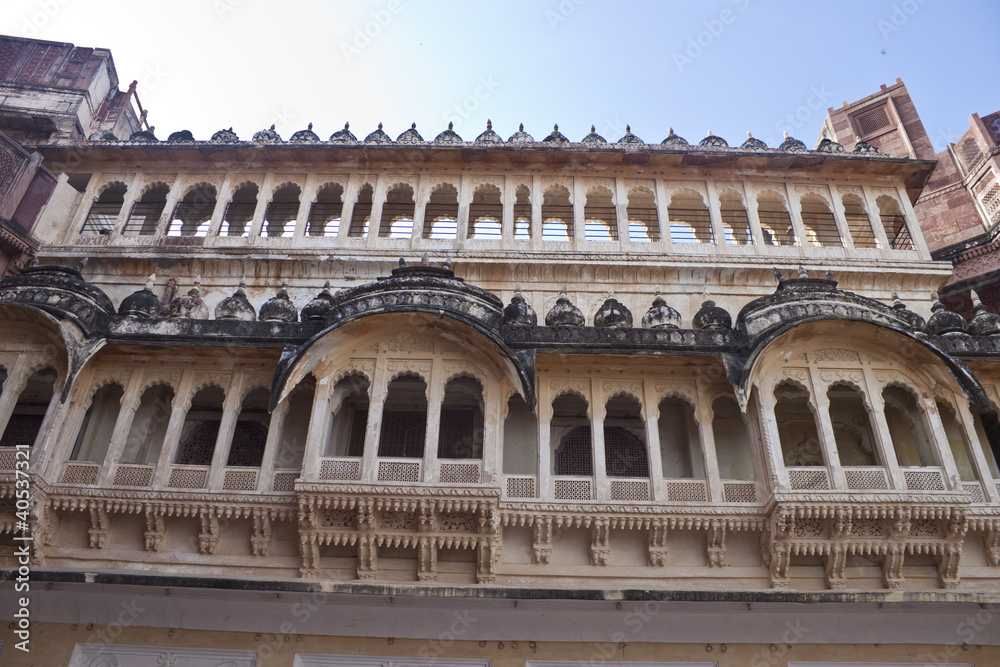 Palace in Meherangarh Fort in Jodhpur, Rajasthan, India