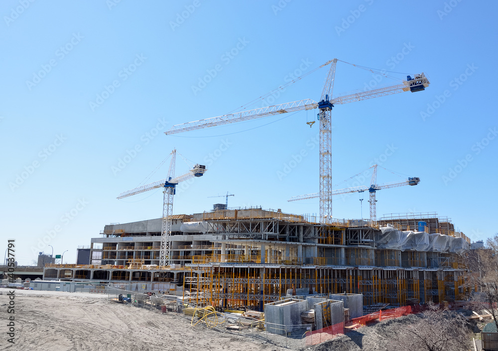 Fototapeta premium construction site with cranes