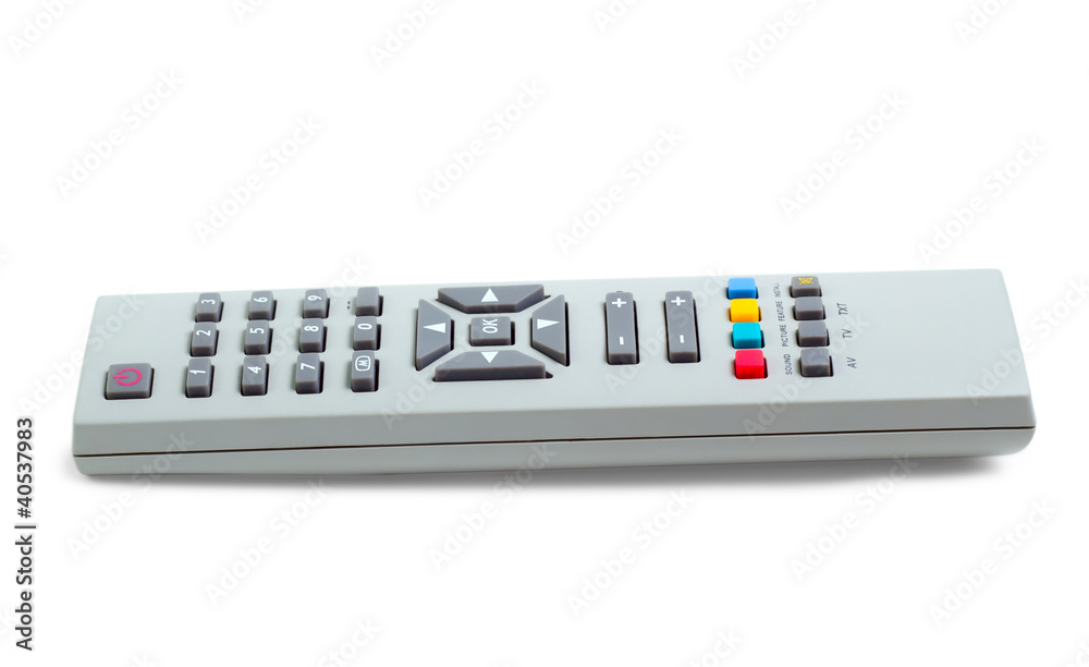 remote control tv silver isolated white background remote control tv silver isolated white background