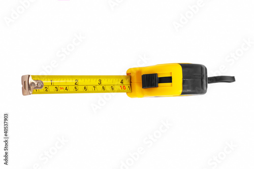 instrument measuring measuring tape on white background (clippin