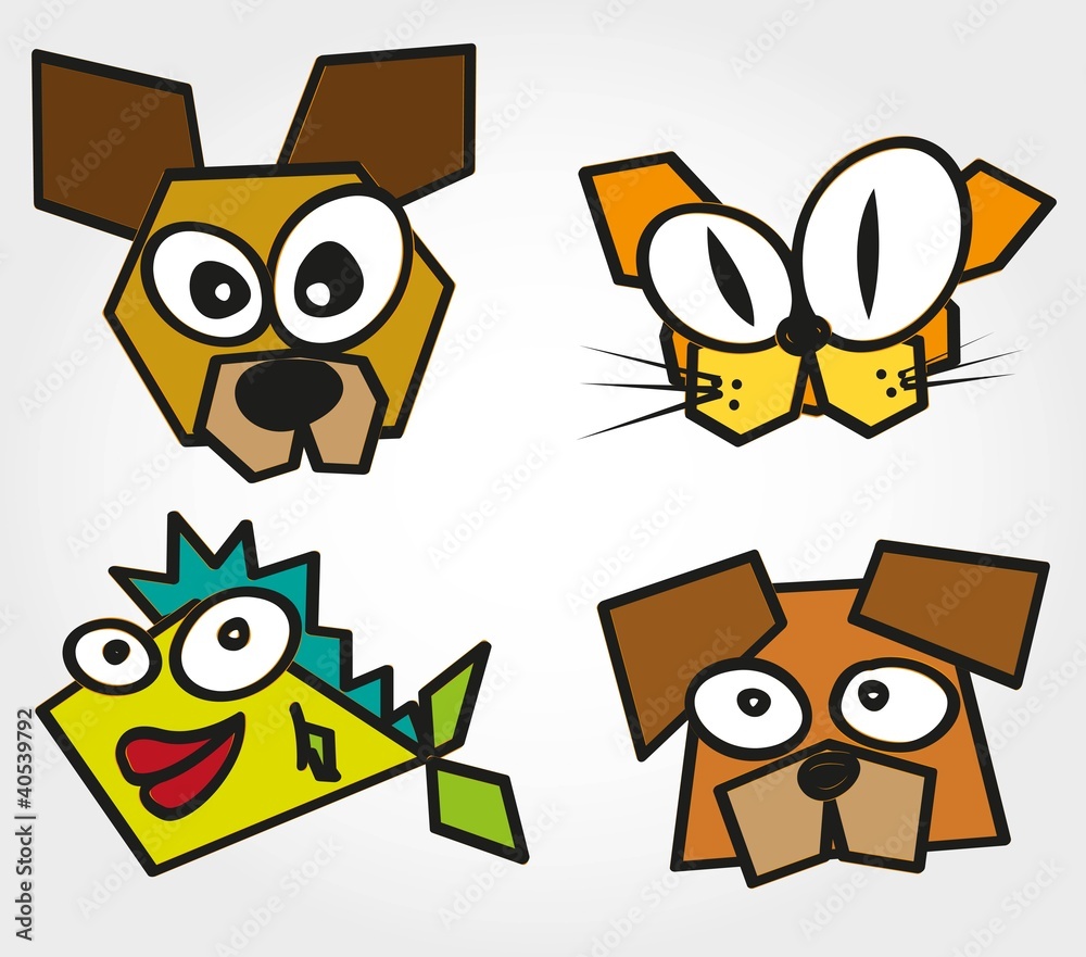 Abstracts domestic pets heads Abstracts domestic pets heads
