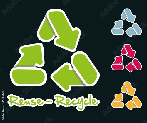 recycling icons set