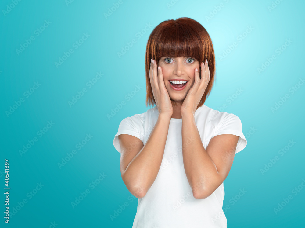 attractive woman surprised face expression attractive woman surprised face expression