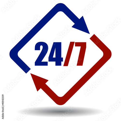 Vector twenty four seven icon