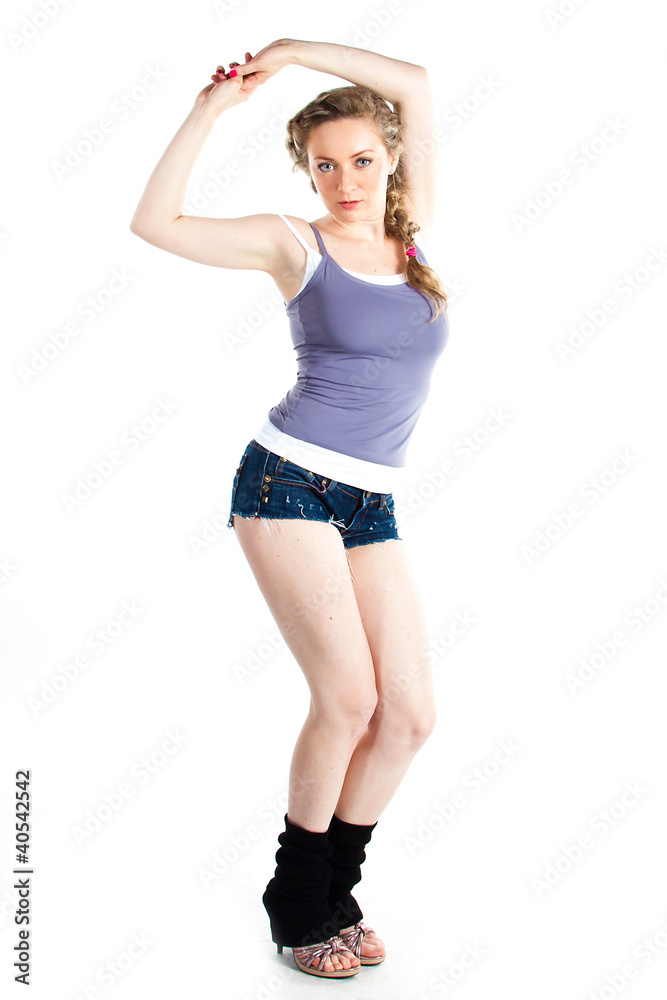 young and beautiful woman engaged in fitness young and beautiful woman engaged in fitness